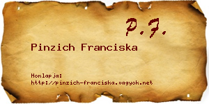 Pinzich Franciska névjegykártya
